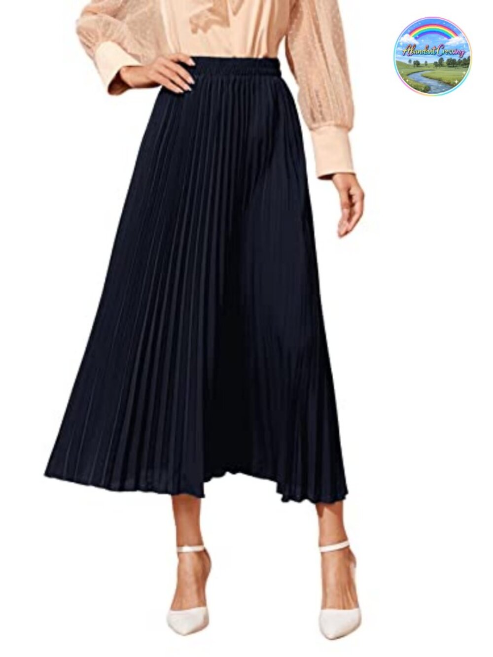 Women's Pleated Longline A-Line Skirt Casual Wear to Work Elegant